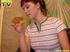 Nasty brunette teen shows her cute sweet cunt then shoots a stream of
