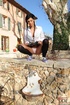 Naughty school girl who is outdoors felt she just had to go so she pisses