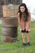 Seductive brunette slut stands over a guy and gushes warm golden liquid