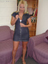 Hot blondie Clair adores taking off all clothes and pose only in her panties