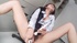 Sexy office girl decides to play with her hairy hole with her vibrating