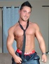 Beautifully chiseled hunk strips down to his necktie and shows how he
