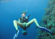 This is beyond wet and wild it is going into the deep blue literally with a live pink juicy pussy and no problem with gravity