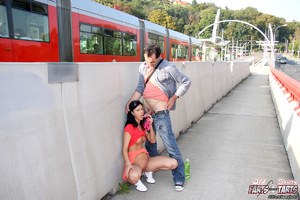 A very horny couple loves railway track  - Picture 4