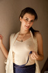 ponytailed brunette teen with