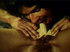 Dude eating the big yellow banana pushed into her pussy