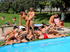 Poolside bisex orgy features hot weather and cum