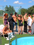 Poolside reception ends with bi cocks spraying cum