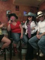 Three fat chicks in bar joined by three - Picture 2