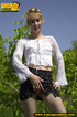 young cute blonde enjoying