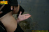 Two hot chicks on the open road piss outdoors on their hands and lick