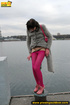 babe walking outdoors makes