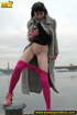 babe walking outdoors makes