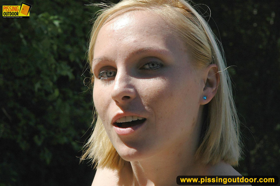 Cute blonde expose tits and pussy as she bends down to piss right on the road - XXXonXXX - Pic 12