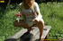 sweet looking drinking blonde