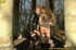 Two very sexy girlfriends taking a walk outdoors stop to piss by large