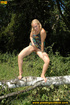 Slim seductive blonde babe raise up sexy dress to expose pussy and piss