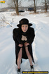 lady black coat and