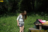 Very cute and young chick out in the woods enjoys pissing out in the woods