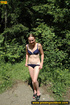 lady bikini removes panty