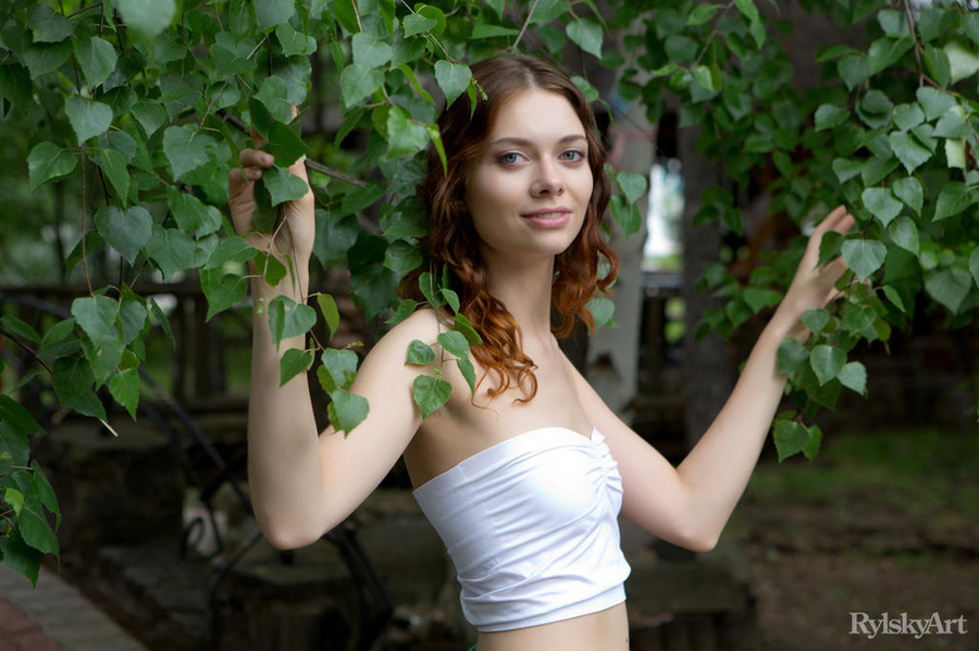 Red-haired curly teen gets naked to expose  - XXX Dessert - Picture 1