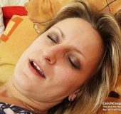 Horny momma shows off tits and pussy and spreads pussy wide to fuck with