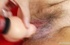 Senior horny mama in glasses uses a long dildo on her wide hairy pussy