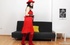 Matured mom in red hat and pantyhose working her pussy with long dildo