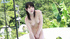 Naughty young Asian nurse with a bag of sexy tricks pleasures herself