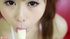 Young cute Asian sucks milk pop and gets juice on all the right places