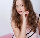 This hottie adores her body wrapped in pink silk