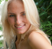 Beautiful skinny blonde cools down her kinky pussy