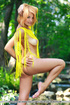 blond hippie-chic uncovers her