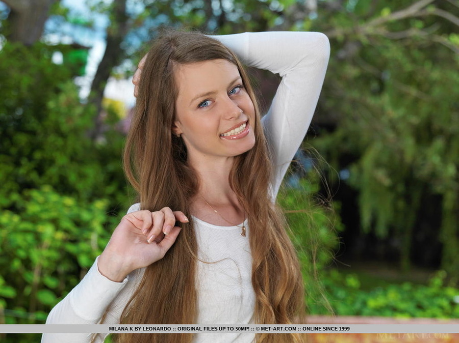 Long-haired college beauty gives a striptea - XXX Dessert - Picture 1