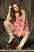 Backwoods babe in skimpy sundress reveals her sweet little beaver