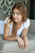 Cute little college girl with awesome nipples parts her legs wide