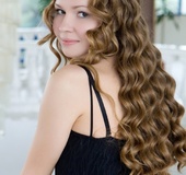 Curly-haired free-spirited russian starlet splits her gash for all to