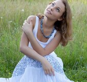 Farmer's daughter puts her sweet pink pussy out to pasture