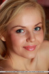 Blonde yugoslavian model spreads her legs wide to reveal a neatly shaved