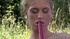 Horny dad pounding sons girlfriend's wet juicy pussy with a thick dildo