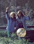 Two naughty seventies ladies pleasing a big cock outdoor