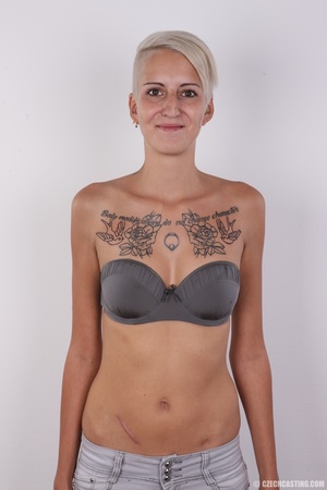 Short hair blonde with pierced nipples a - Picture 6