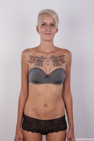 Short hair blonde with pierced nipples a - Picture 9