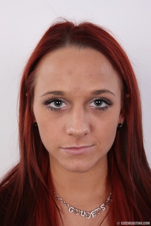 Tanned red hair beauty strips to reveal  - XXX Dessert - Picture 1