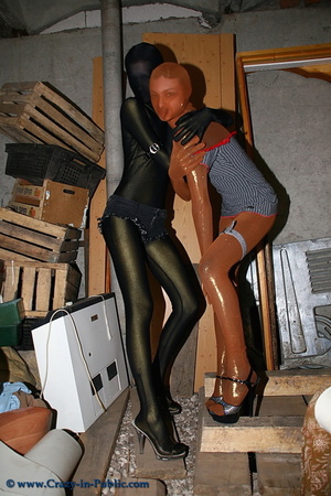 Two dressy black and brown zentai wearin - Picture 2