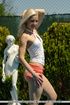 Amazing blonde strips outside to reveal sweet pussy and creamy booty