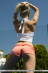 Amazing blonde strips outside to reveal sweet pussy and creamy booty