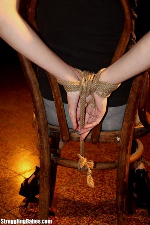 Complete slut gets bound to a chair and  - Picture 6