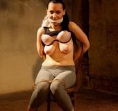 Complete slut gets bound to a chair and humiliated