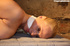 Sexy blonde girl ends up hogtied and used in basement